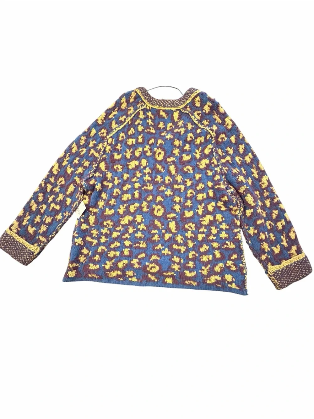 Free People Women's Little Animal Pullover  V-Neck Oversized Sweater Fig Small